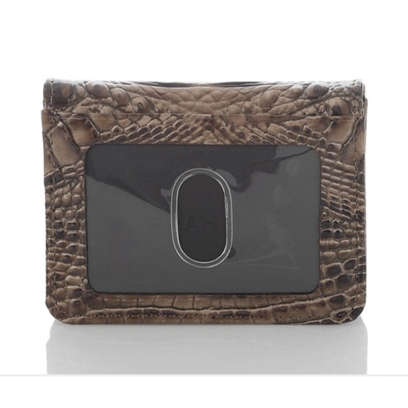 Brahmin Mini Key Brown Collodi Melbourne Genuine Leather Bi Fold Mini Wallet ID - Picture 9 of 12